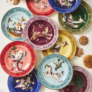Anthropologie Phannapast Taychamaythakool Twelve Days of Christmas 11 plates